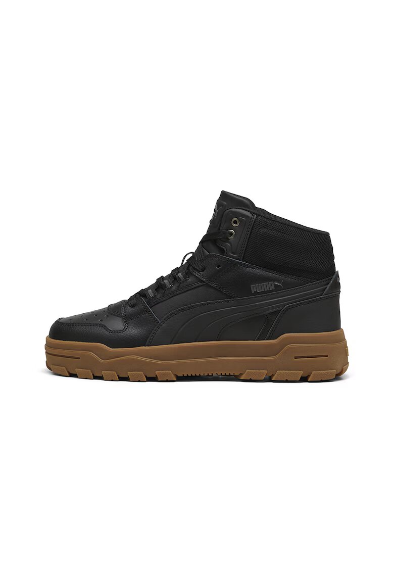 Puma Pantofi sport mid-high cu insertii de piele Rebound Abrupt Cast - Negru/Maro scortisoara
