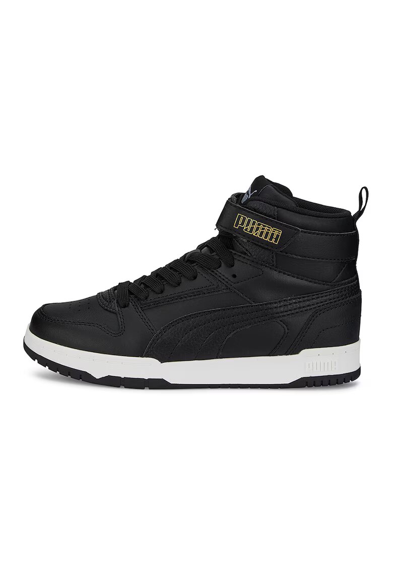 Puma Pantofi sport mid-high de piele cu model cu perforatii RBD Game - Auriu/Negru