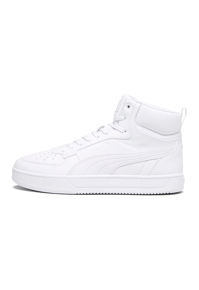 Puma Pantofi sport mid-high de piele ecologica cu model unisex Caven 2.0 - Alb optic