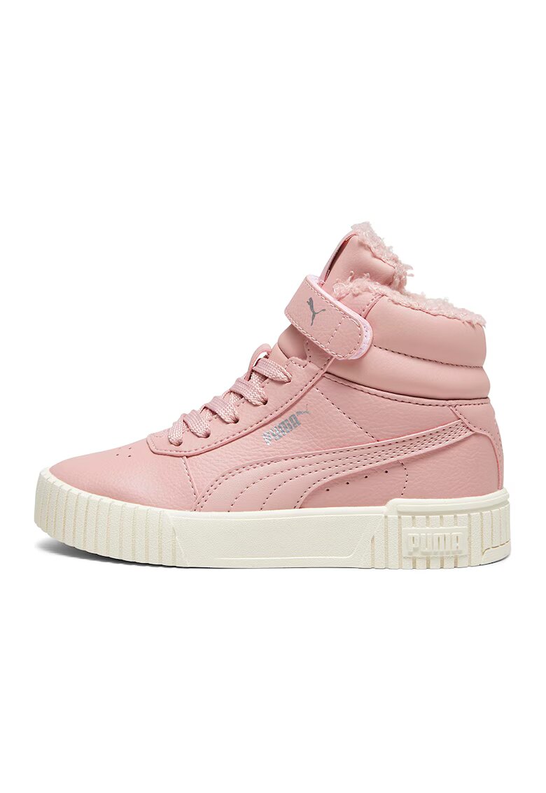 Puma Pantofi sport mid-high de piele ecologica cu velcro Carina 2.0 - Roz prafuit