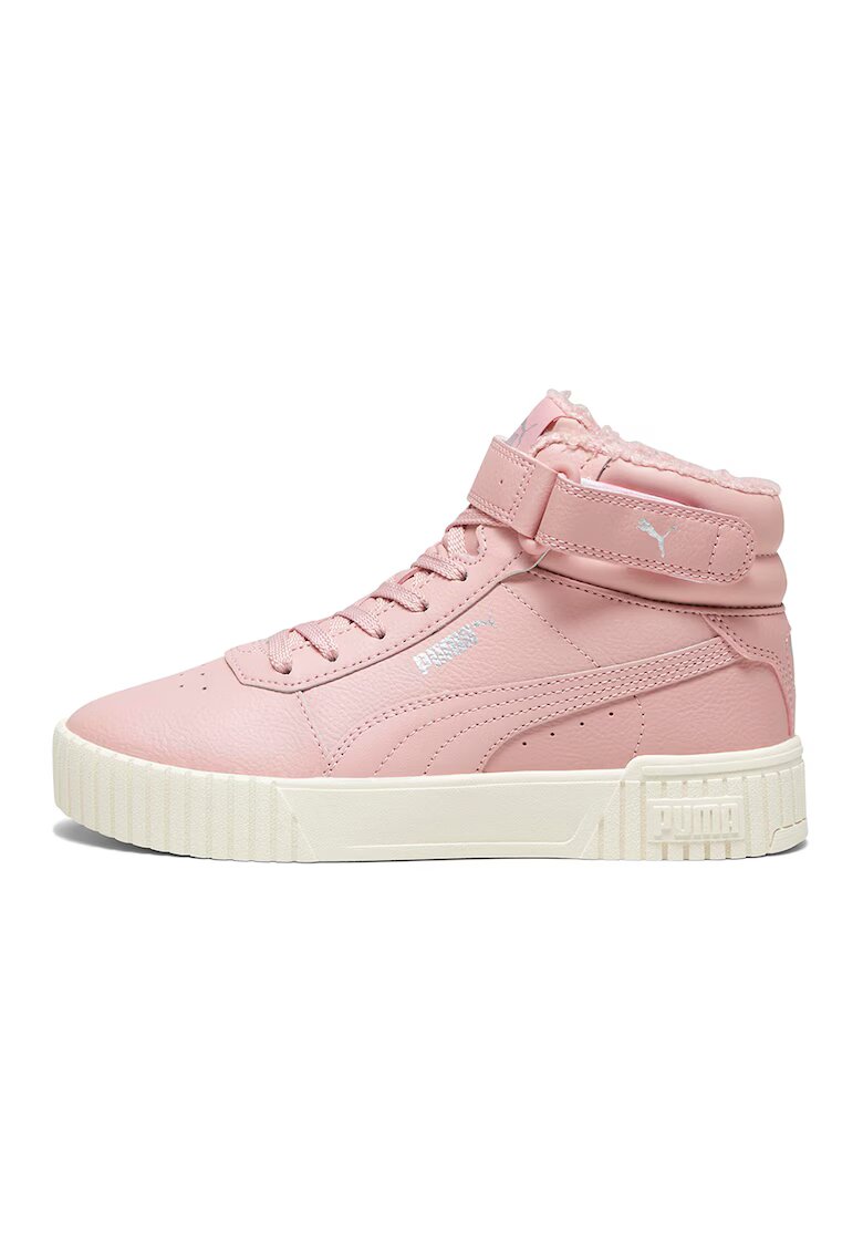 Puma Pantofi sport mid-high de piele ecologica cu velcro Carina 2.0 - Roz prafuit