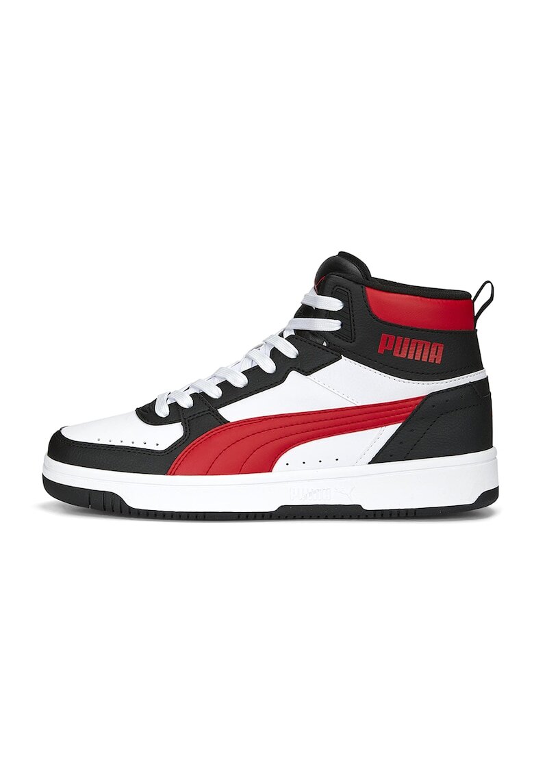 Puma Pantofi sport mid-high de piele ecologica Rebound Joy - Rosu/Negru/Alb murdar