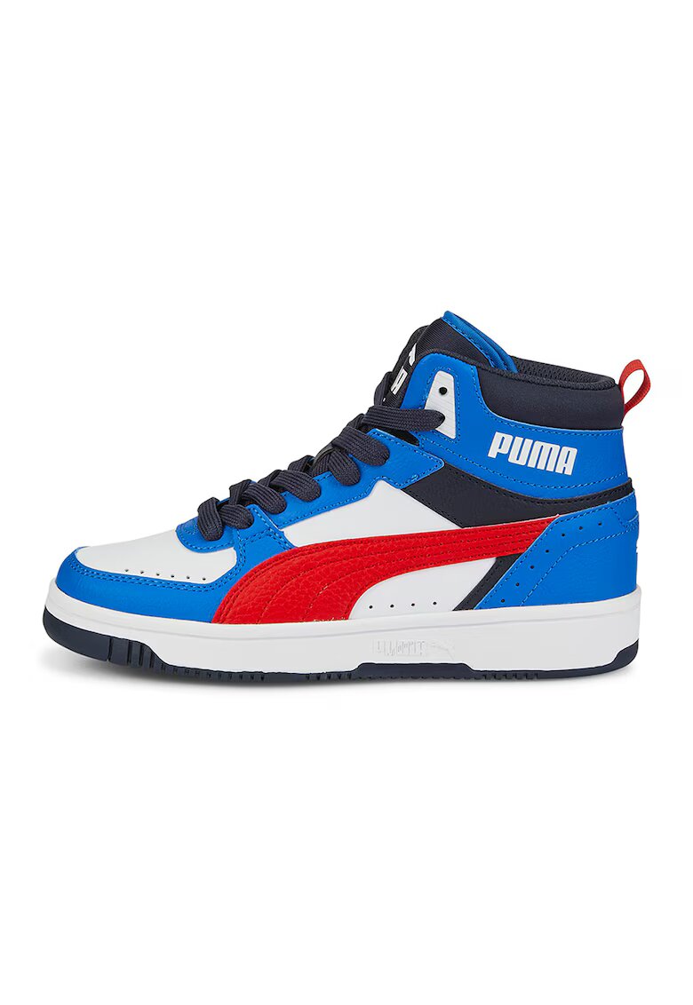 Puma Pantofi sport mid-high de piele ecologica Rebound - Rosu/Alb/Albastru