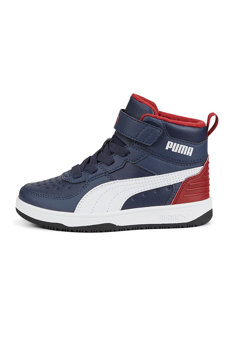 Puma Pantofi sport mid-high de piele ecologica Rebound Rugged - Rosu/Alb/Albastru inchis