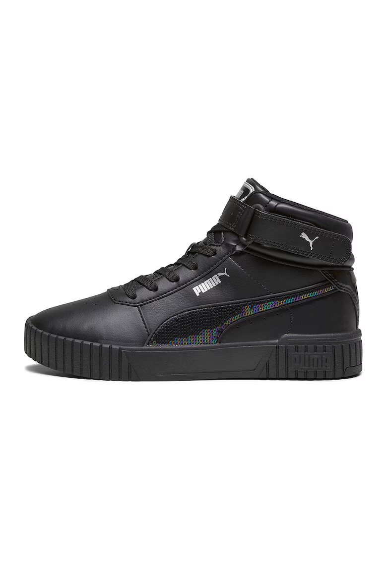 Puma Pantofi sport mid-high de piele ecologica si piele Carina 2.0 - Negru/Gri