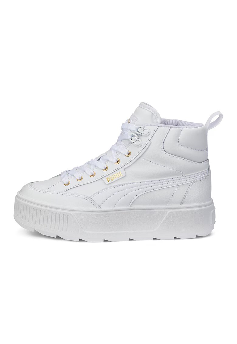 Puma Pantofi sport mid-high de piele si piele ecologica Karmen - Alb optic