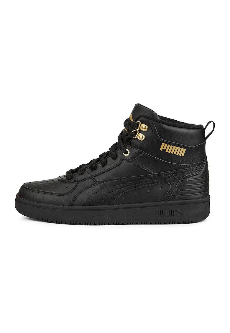 Puma Pantofi sport mid-high de piele si piele ecologica Rebound Rugged - Auriu/Negru stins