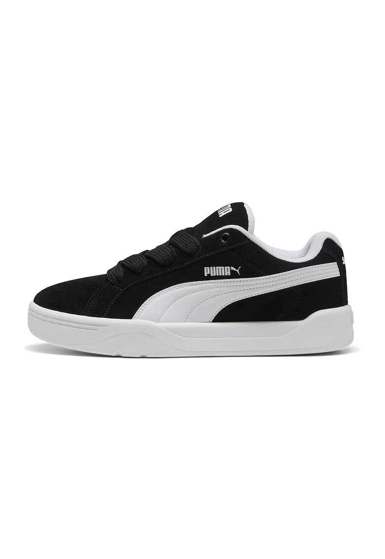 Puma Pantofi sport Park Easy low-cut de piele intoarsa - Alb/Negru