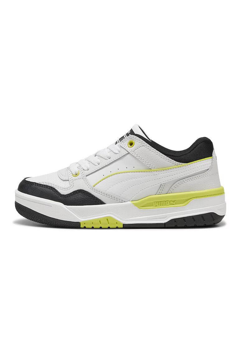 Puma Pantofi sport Rebound Retro cu insertii de piele - Gri deschis/Alb murdar/Verde lime