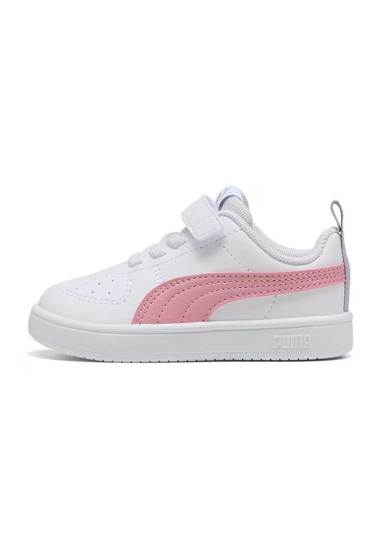 Puma Pantofi sport Rickie AC+ din piele ecologica cu velcro - Alb/Lila/Roz