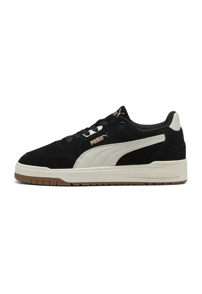 Puma Pantofi sport Shuffle Downtown de piele intoarsa - Negru/Maro nisip