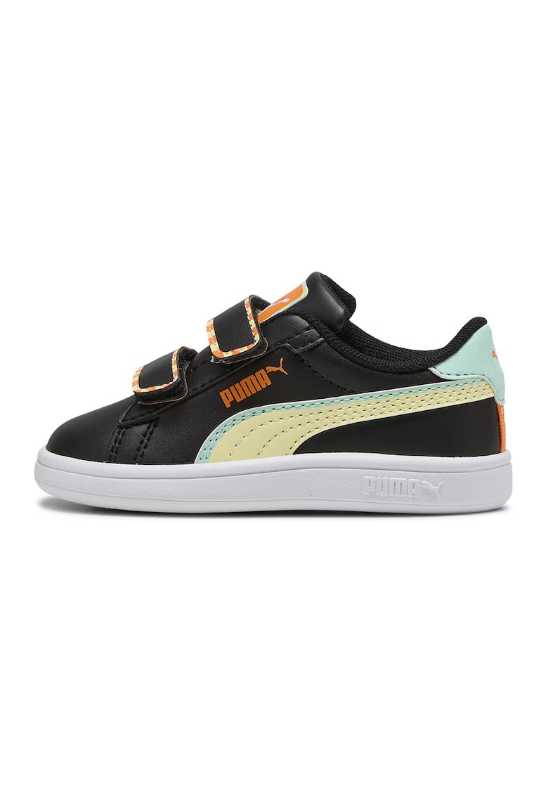 Puma Pantofi sport Smash 3.0 Playdate V de piele ecologica cu barete velcro - Negru/Galben