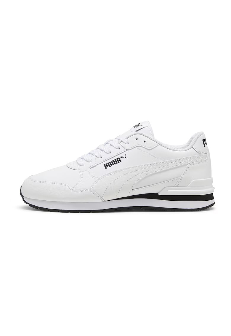 Puma Pantofi sport ST Runner v4 de piele si piele ecologica - Negru/Alb optic