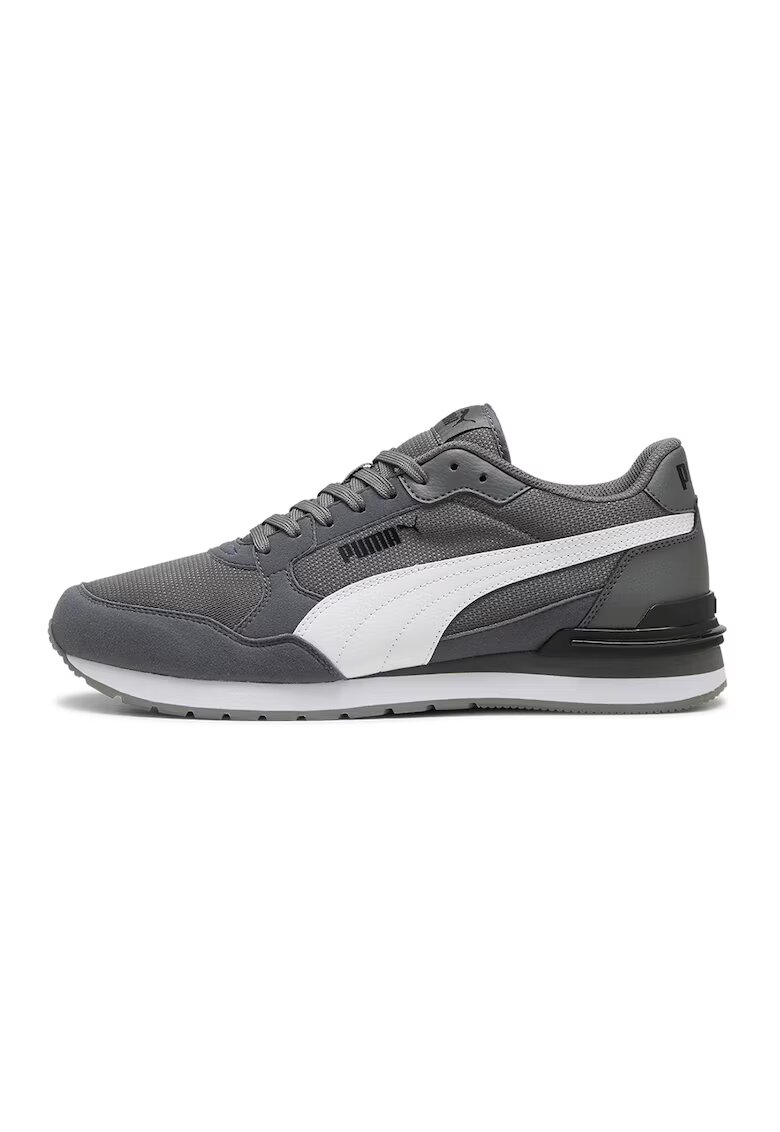 Puma Pantofi sport ST Runner v4 de plasa cu garnituri de piele ecologica - Alb/Gri