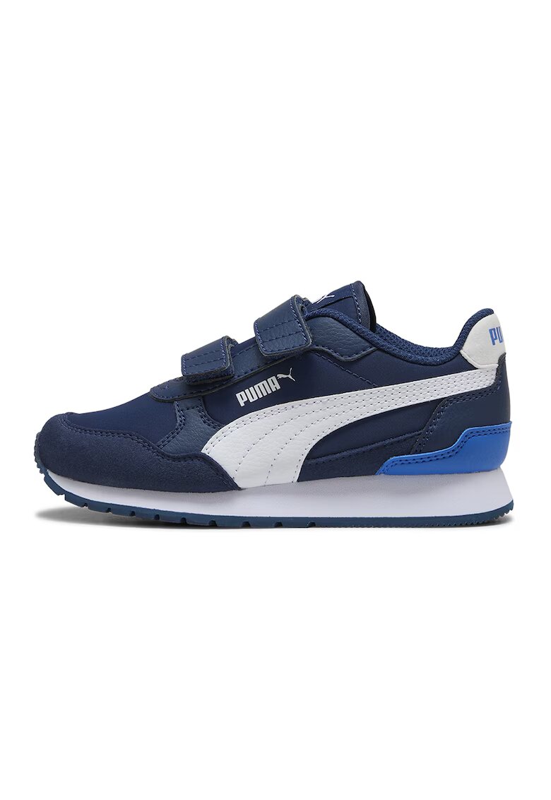 Puma Pantofi sport ST Runner v4 NL cu inchidere velcro - Alb/Albastru inchis