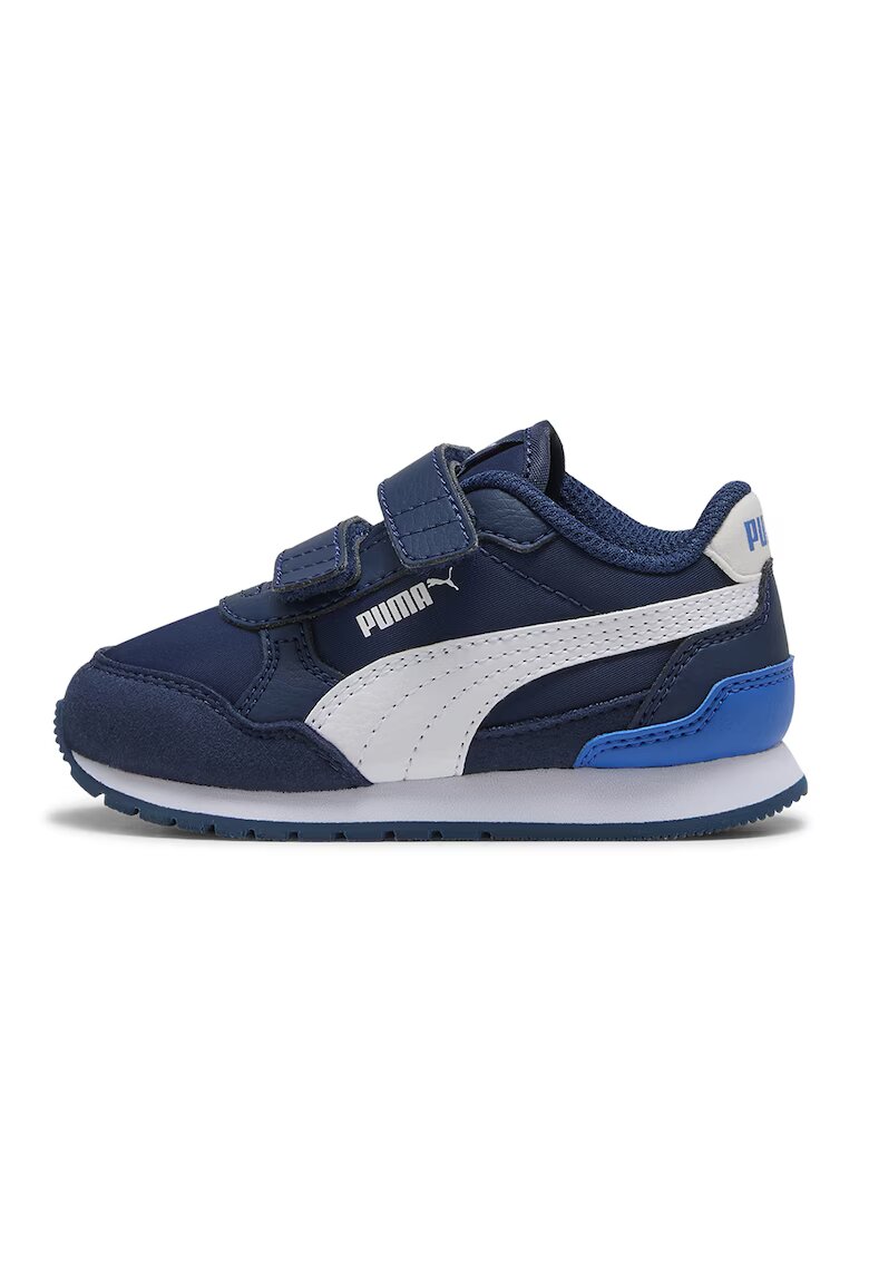 Puma Pantofi sport ST Runner v4 NL cu inchidere velcro - Alb/Bleumarin
