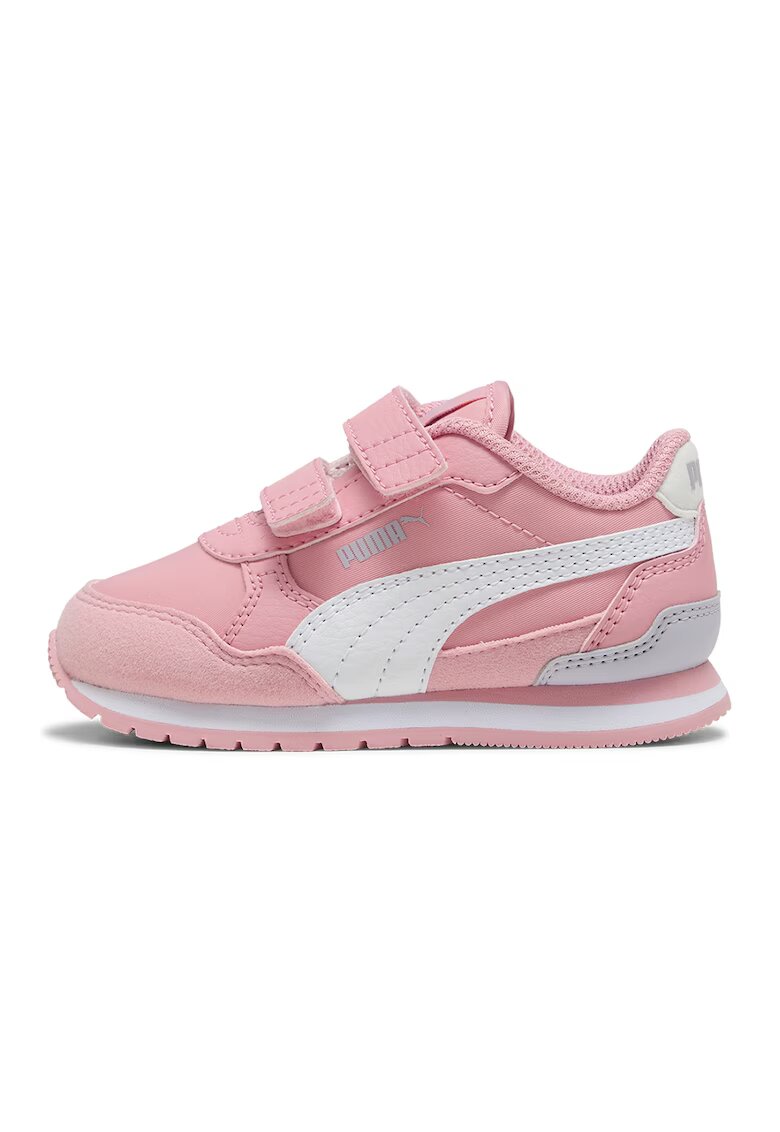 Puma Pantofi sport ST Runner v4 NL cu inchidere velcro - Alb/Gri deschis/Roz pastel