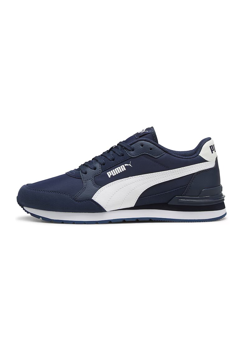 Puma Pantofi sport ST Runner v4 NL din material textil cu insertii de piele ecologica - Albastru inchis/Alb optic