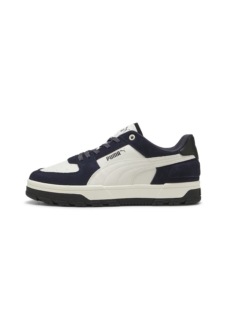 Puma Pantofi sport unisex cu insertii de piele intoarsa Caven - Gri cenusiu/Bleumarin