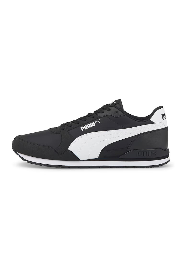Puma Pantofi sport unisex de piele ecologica si material textil ST Runner v3 - Alb/Negru