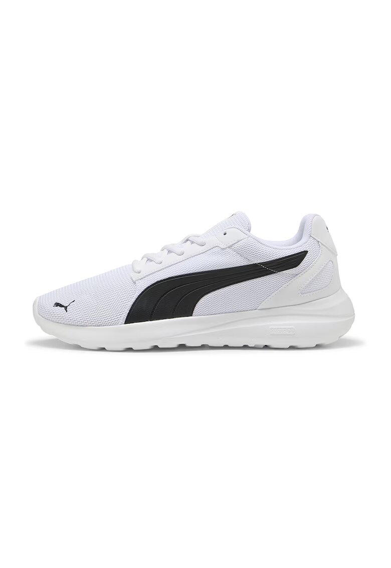 Puma Pantofi sport unisex din material textil cu garnituri sintetice Cosmic - Alb optic/Gri antracit