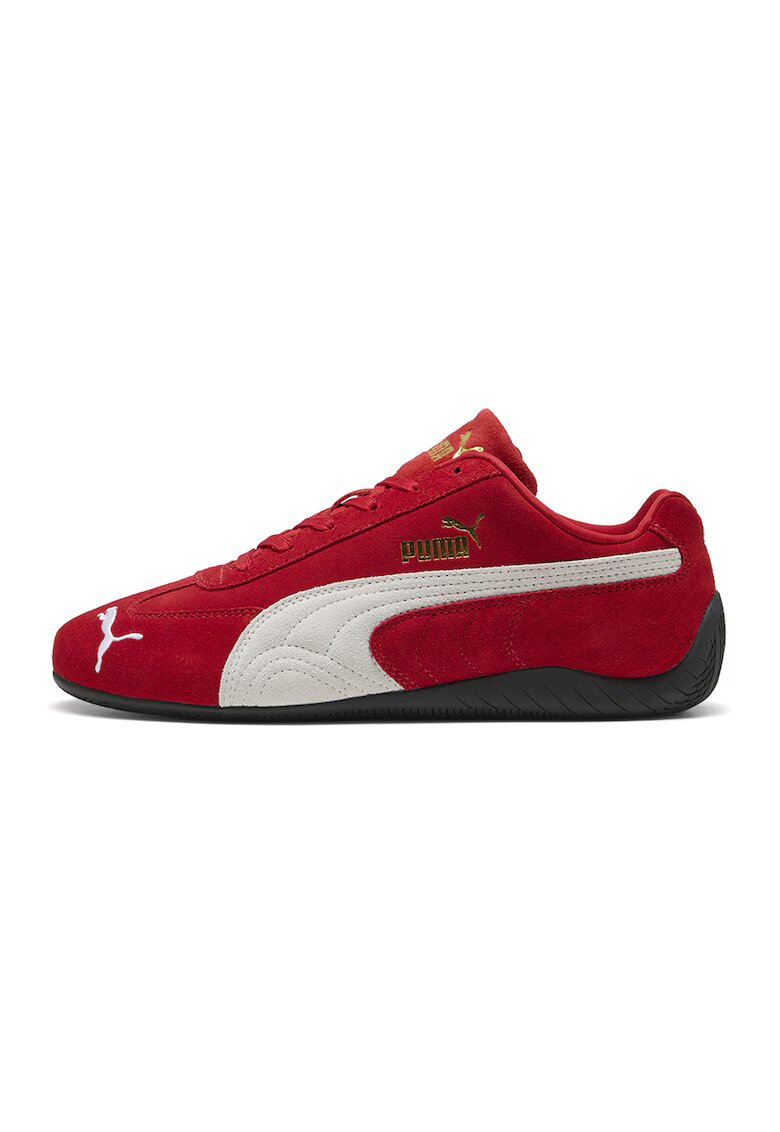 Puma Pantofi sport unisex Speedcat OG din piele intoarsa - Alb/Auriu/Caramiziu