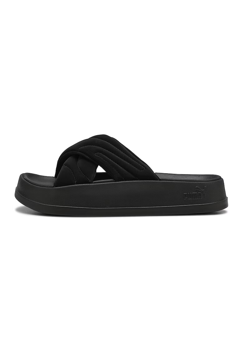 Puma Papuci flatform cu bareta pufoasa Leadcat - Negru