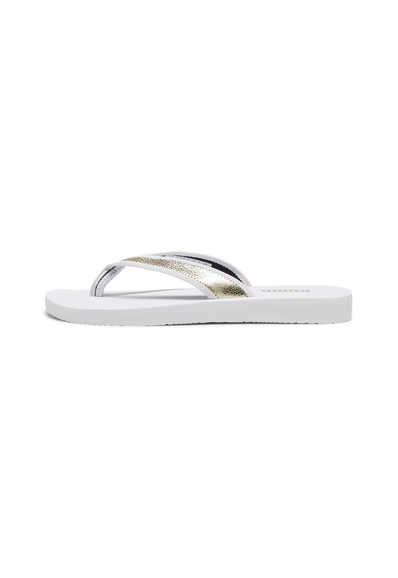 Puma Papuci flip-flop cu logo Sandy - Auriu/Alb optic