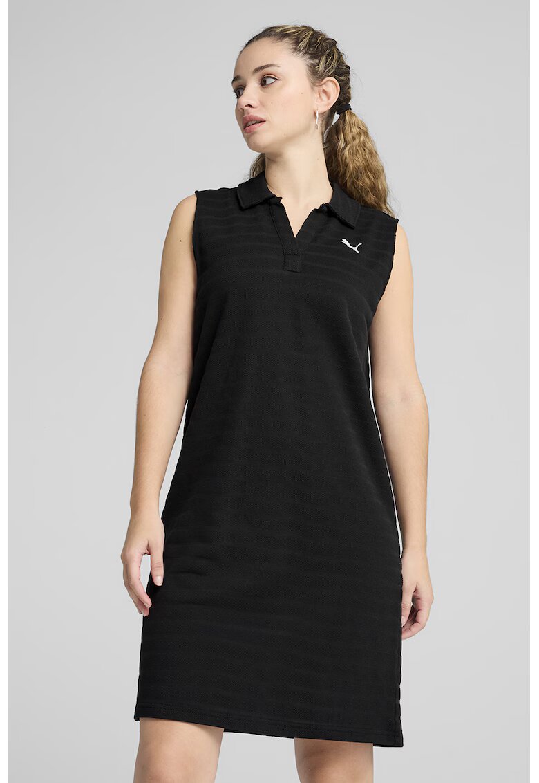 Puma Rochie din amestec de bumbac cu guler polo - Negru