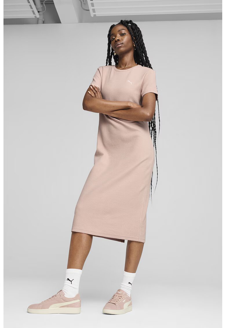 Puma Rochie midi cu slituri pe partea din spate - Roz deschis