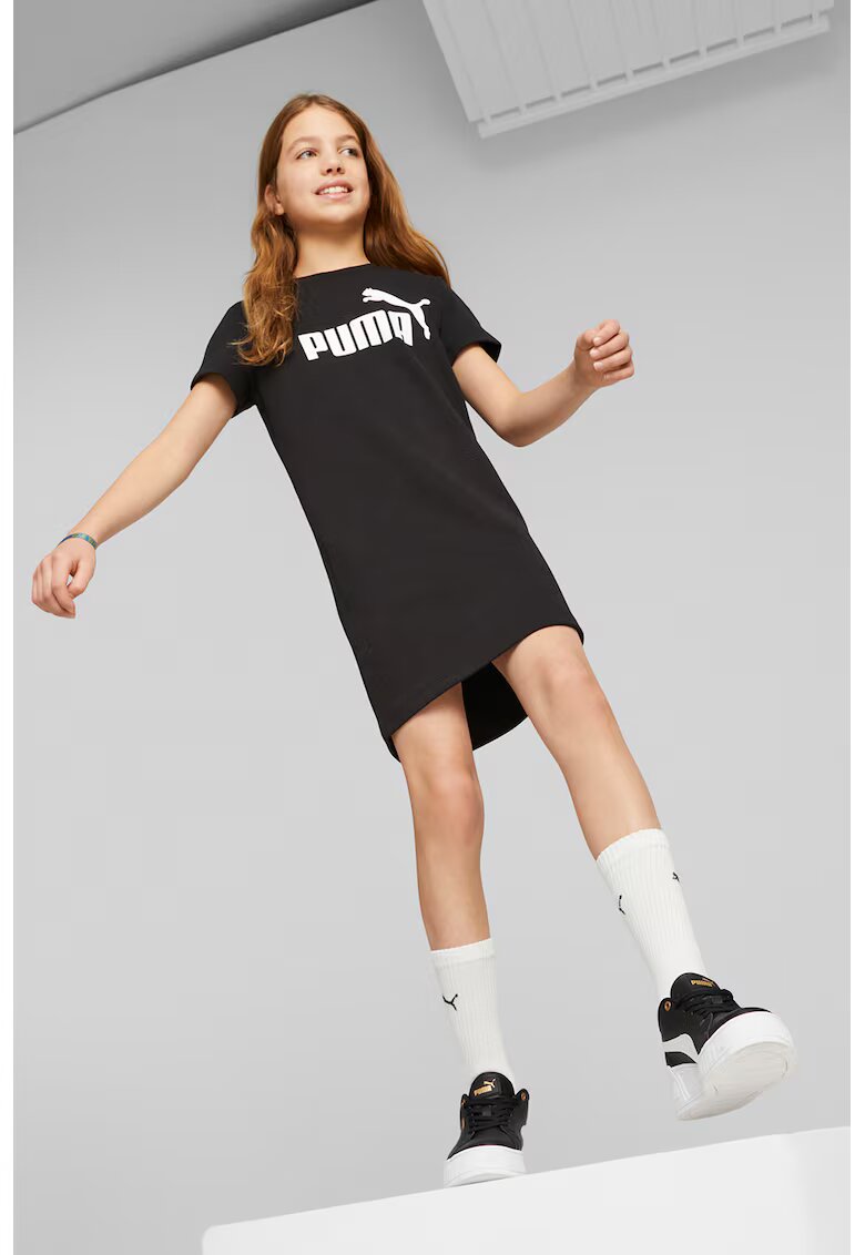 Puma Rochie-tricou cu imprimeu logo ESS+ - Alb/Negru