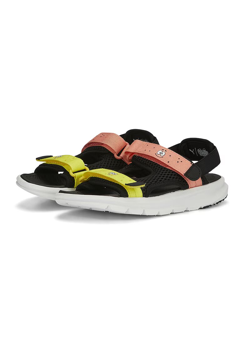 Puma Sandale colorblock cu velcro Evolve - Negru/Galben/Roz somon