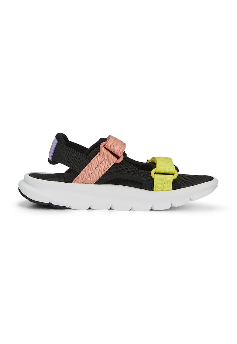 Puma Sandale cu velcro si imprimeu SpongeBob Evolve - Negru/Galben/Portocaliu