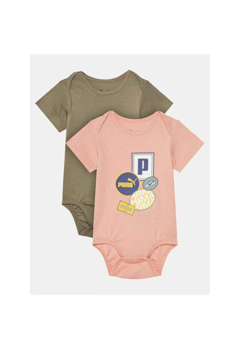 Puma Set 2 Body-uri copii - SPORTSTYLE-686290 18 - bumbac - roz - verde