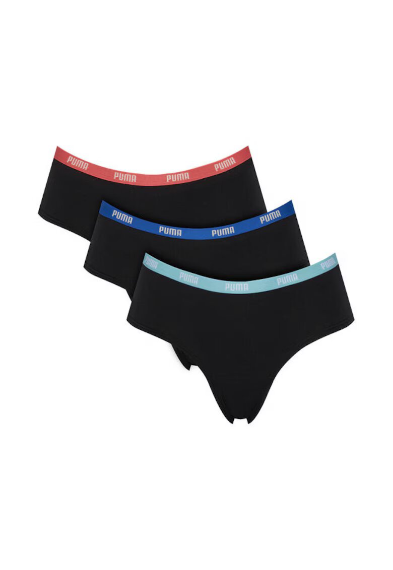 Puma Set 3 boxeri dama 907592 - Bumbac/Elastan - Negru - Negru
