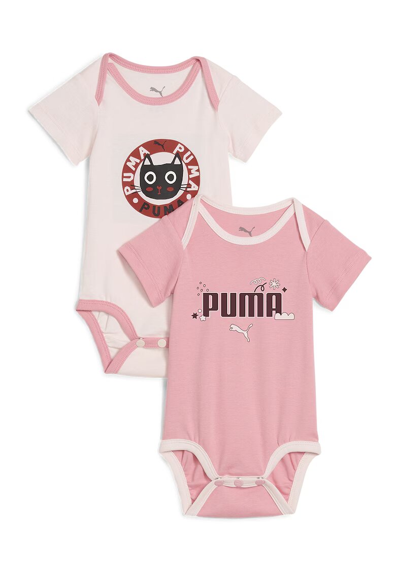 Puma Set de body-uri din amestec de bumbac - 2 piese - Alb/Roz