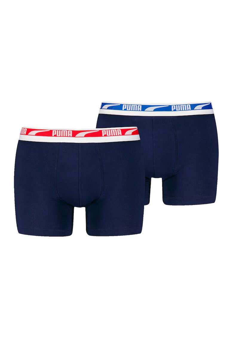Puma Set de boxeri cu banda logo in talie - 2 perechi - Albastru inchis/Albastru indigo