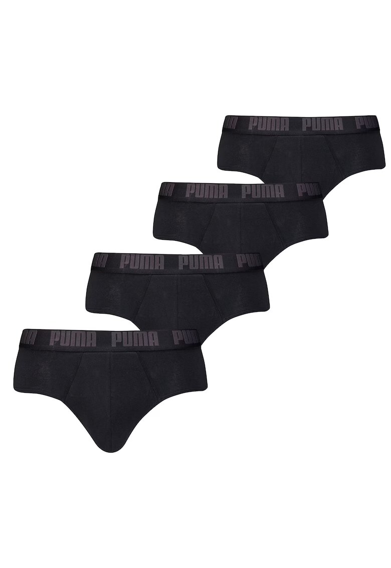 Puma Set de chiloti cu banda logo in talie - 4 perechi - Negru