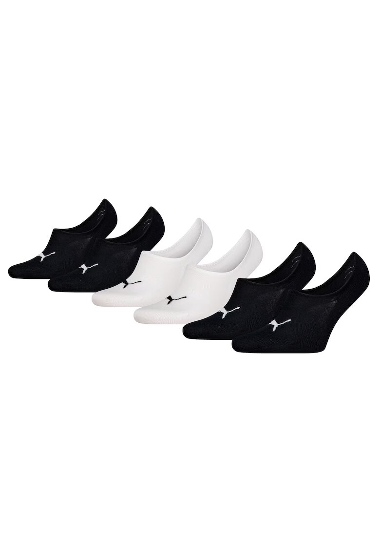Puma Set de sosete foarte scurte unisex - 3 perechi - Alb/Negru
