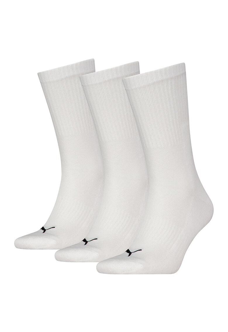 Puma Set de sosete lungi unisex - 3 perechi - Alb/Negru