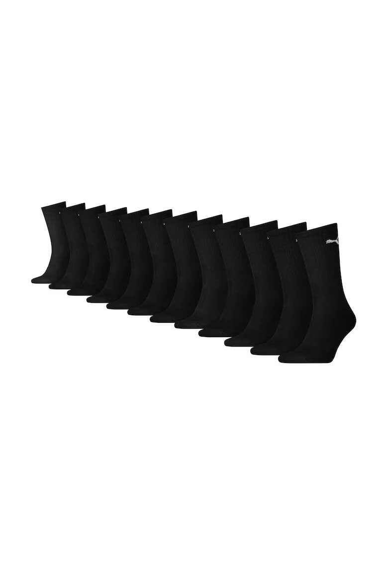 Puma Set de sosete lungi unisex cu logo - 12 perechi - Negru