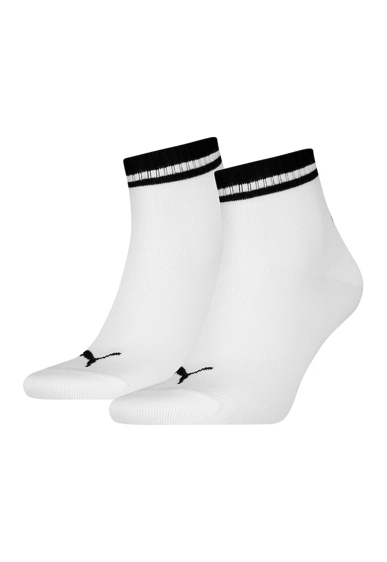 Puma Set de sosete scurte unisex - 2 perechi - Negru stins/Alb optic