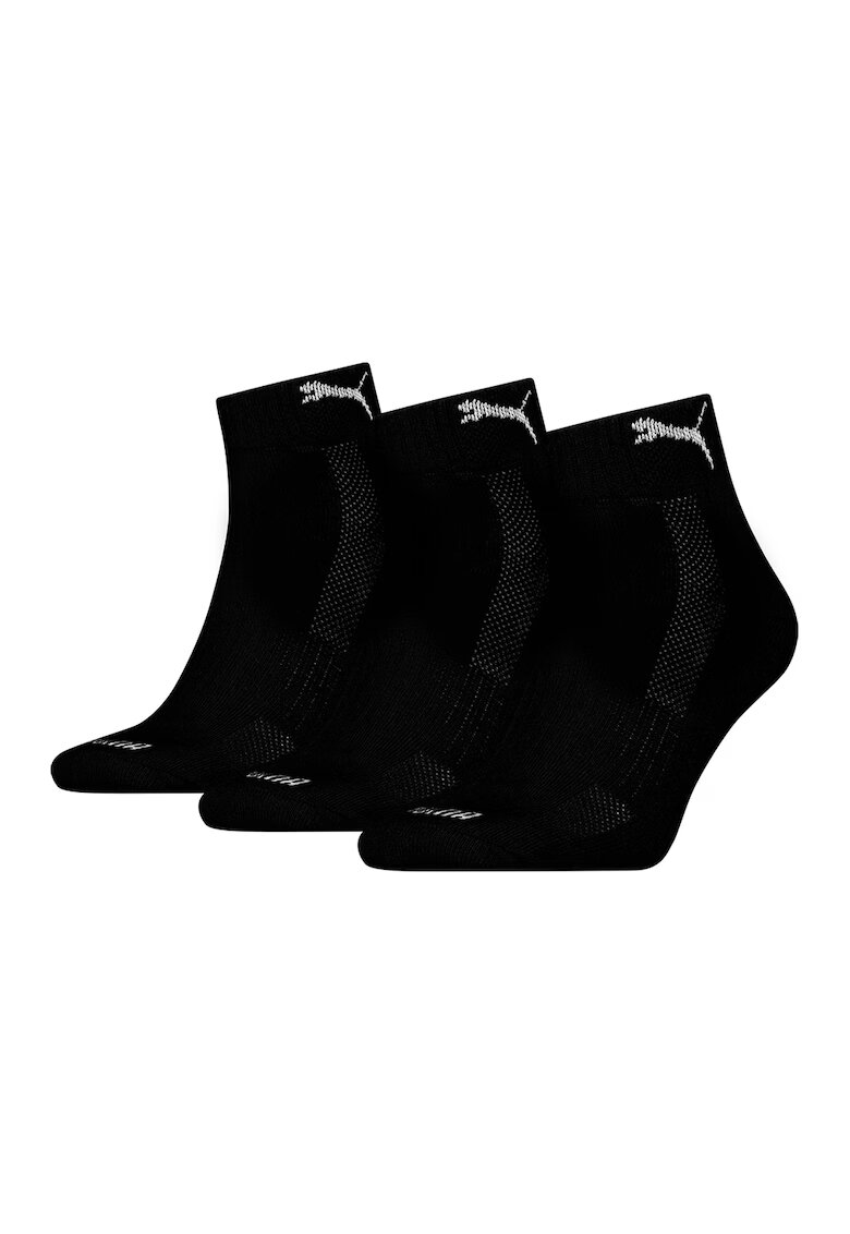 Puma Set de sosete scurte unisex - 3 perechi - Negru/Alb optic