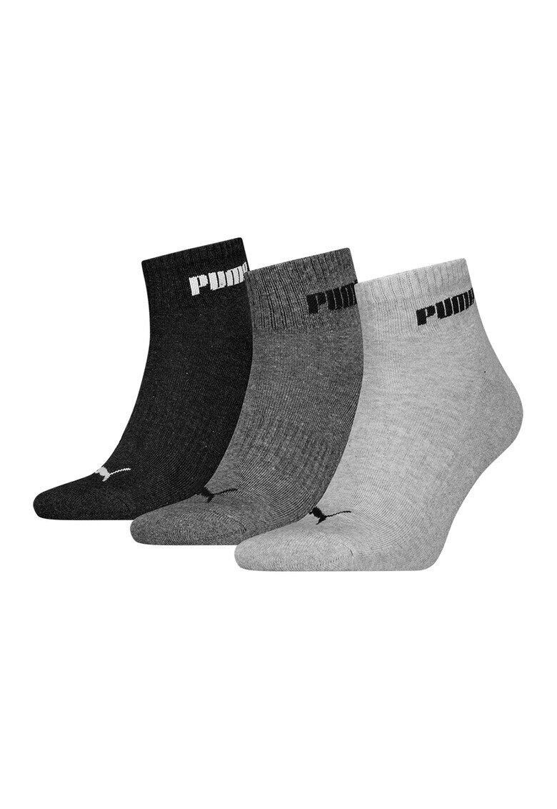 Puma Set de sosete scurte unisex cu logo contrastant - 3 perechi
