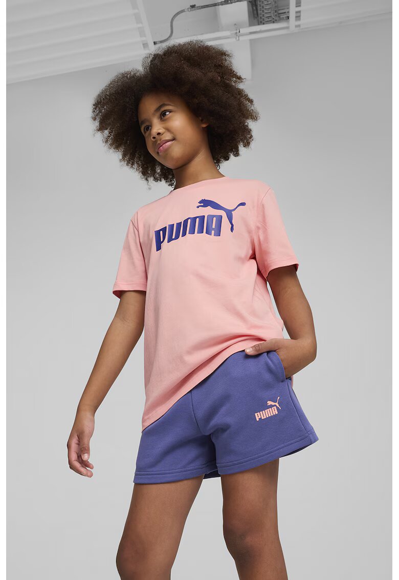 Puma Set de tricou de bumbac si pantaloni scurti - 2 piese - Albastru indigo/Roz