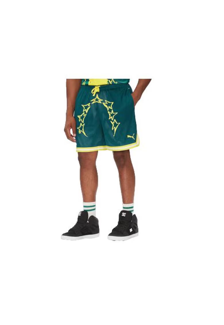 Puma Sorturi sport Barbati - poliester - verde/galben -