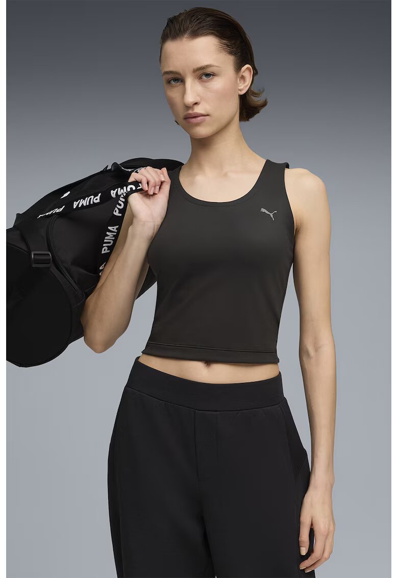 Puma Top crop cu model rasucit pe spate - pentru fitness - Negru