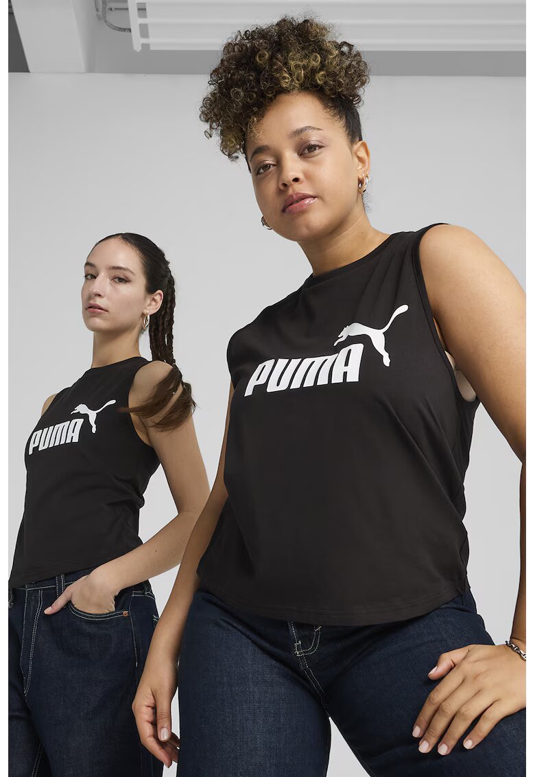 Puma Top cu imprimeu logo Essentials - Alb/Negru