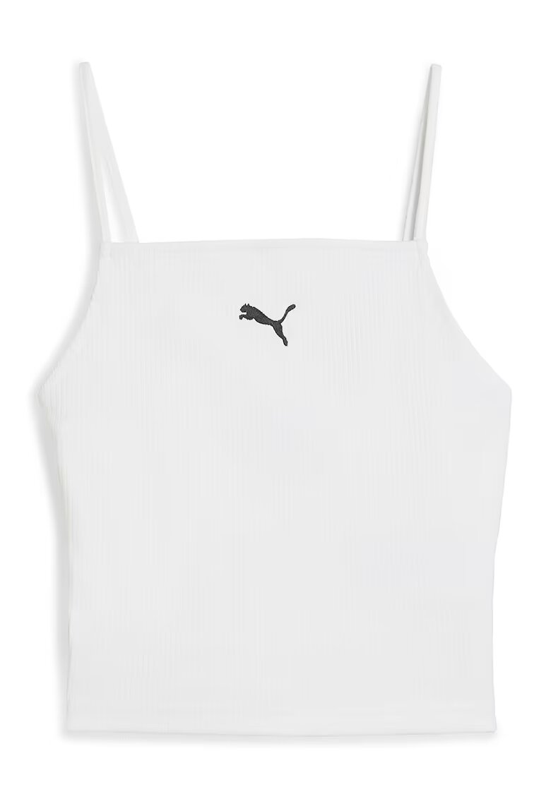 Puma Top din amestec de bumbac cu logo - Alb