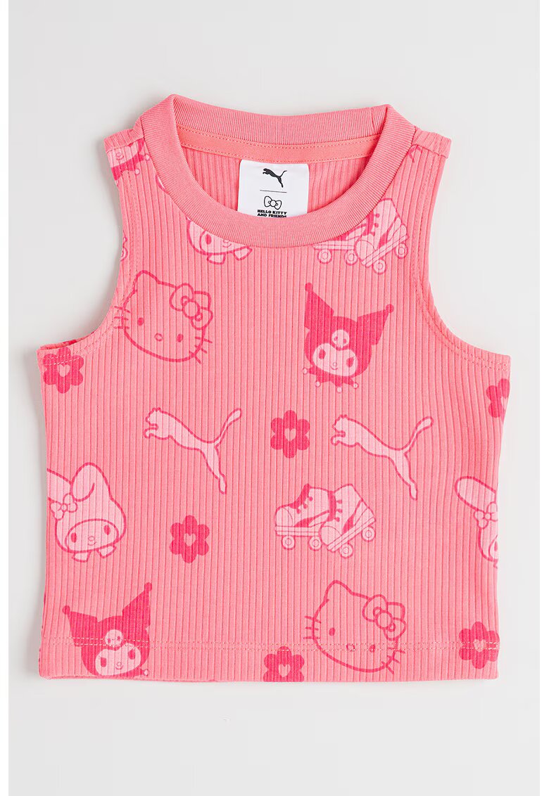 Puma Top striat cu imprimeu Hello Kitty&Friends - Fucsia